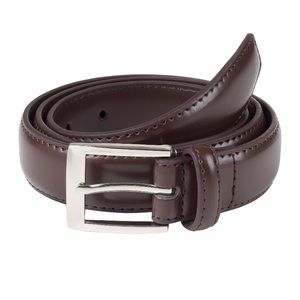 NEW Sportoli Genuine Leather Brown Classic Stitched Men’s Dress Belt SZ 46